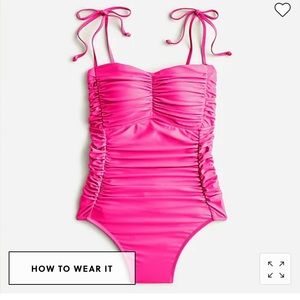 NWT JCrew Ruched Tie-Shoulder One Piece Swim